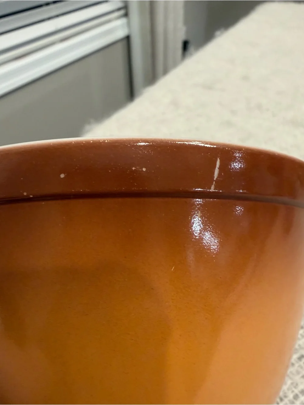 Pyrex Old Orchard vintage Small Mixing Bowl 1.5 Pint Brown Glass. Made in USA